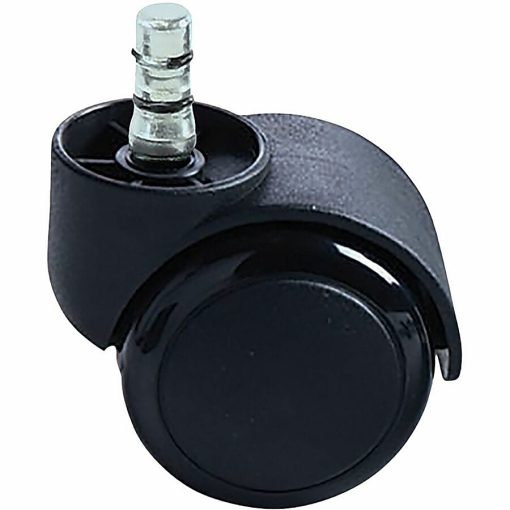 Master Caster Futura Noiseless Chair Mat Casters - 2.19" Diameter - 120 lb Load Capacity - Polyurethane - Matte Black - 5 / Set - Image 2