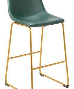 Zuo Augusta Barstools, Green/Gold, Set Of 2 Barstools