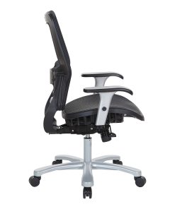 Office Star™ Space Seating 63 Series Ergonomic Air Grid Mid-Back Big And Tall Chair, Black/Silver 2