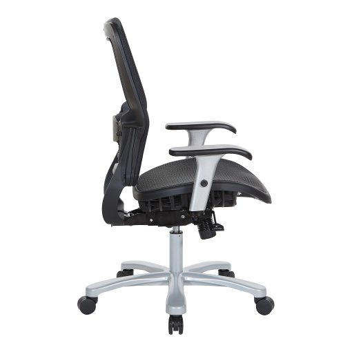 Office Star™ Space Seating 63 Series Ergonomic Air Grid Mid-Back Big And Tall Chair, Black/Silver - Image 2