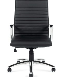 Offices To Go™ Luxehide Executive Bonded Leather Chair With Stitch Detail, Black 2