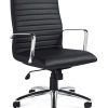 Offices To Go™ Luxehide Executive Bonded Leather Chair With Stitch Detail, Black
