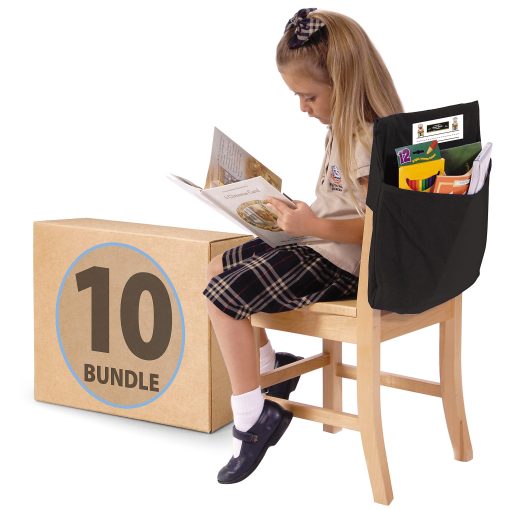 Victor Seat Sack® Chair Pockets, 14" x 1/2", Black, Bundle Of 10 Pockets - Image 2