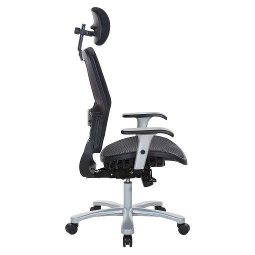 Office Star™ Space Seating 63 Series Air Grid Big And Tall Ergonomic Chair, Black/Silver - Image 2
