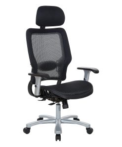 Office Star™ Space Seating 63 Series Air Grid Big And Tall Ergonomic Chair, Black/Silver