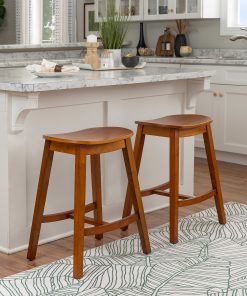 Linon Carberry Backless Counter Stools, Brown, Set Of 2 Stools 2