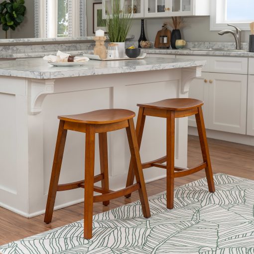 Linon Carberry Backless Counter Stools, Brown, Set Of 2 Stools - Image 2