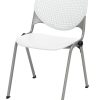 KFI Studios KOOL Stacking Chair, White/Silver