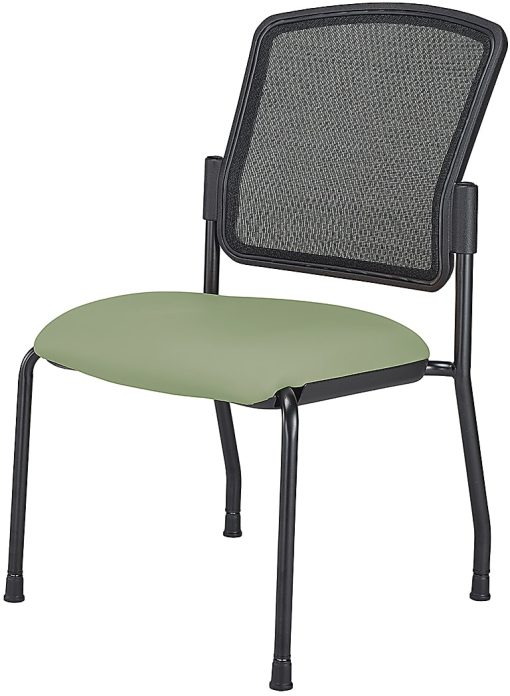 WorkPro® Spectrum Series Mesh/Vinyl Stacking Guest Chair with Antimicrobial Protection, Armless, Olive, Set Of 2 Chairs, BIFMA Compliant - Image 2
