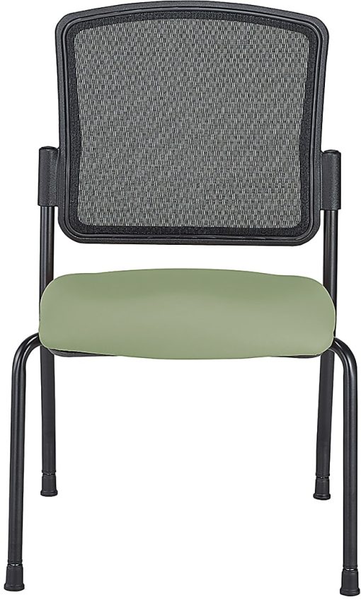 WorkPro® Spectrum Series Mesh/Vinyl Stacking Guest Chair with Antimicrobial Protection, Armless, Olive, Set Of 2 Chairs, BIFMA Compliant