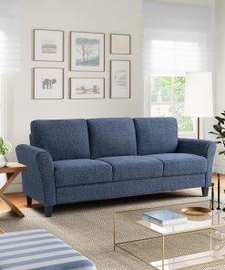 Lifestyle Solutions Winslow Sofa With Rolled Arms, 32-3/4”H x 80-1/3”W x 31-1/2”D, Blue 2