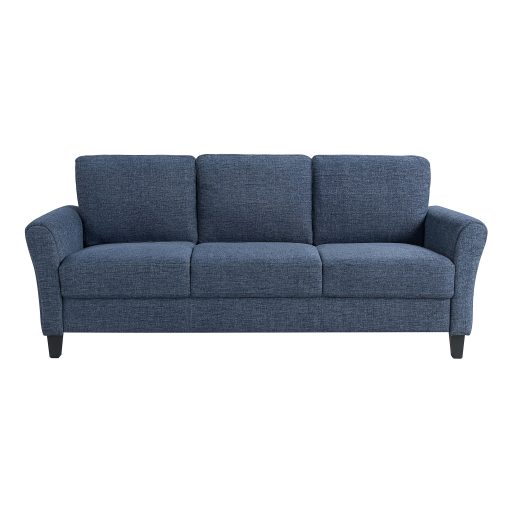 Lifestyle Solutions Winslow Sofa With Rolled Arms, 32-3/4”H x 80-1/3”W x 31-1/2”D, Blue