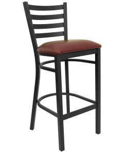 Flash Furniture Ladder-Back Restaurant Bar Stool, Burgundy/Black