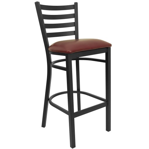 Flash Furniture Ladder-Back Restaurant Bar Stool, Burgundy/Black