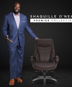 Shaquille O’Neal™ Maximos Big & Tall Ergonomic Vegan Leather High-Back Executive Office Chair, Dark Brown/Silver, BIFMA Compliant 2