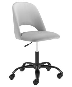 Eurostyle Alby Velvet Office Chair, Black/Gray 2