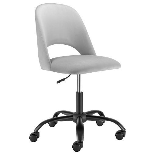 Eurostyle Alby Velvet Office Chair, Black/Gray - Image 2