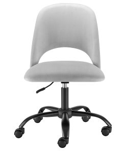 Eurostyle Alby Velvet Office Chair, Black/Gray