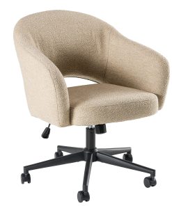 Bush Furniture Fairfax Ergonomic Fabric Mid Century Mid Back Modern Desk Chair for Home Office, Cool Beige Fabric, Standard Delivery 2