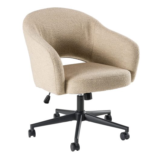 Bush Furniture Fairfax Ergonomic Fabric Mid Century Mid Back Modern Desk Chair for Home Office, Cool Beige Fabric, Standard Delivery - Image 2