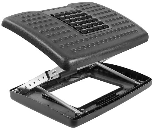 Mount-It! Adjustable Under Desk Footrest With Massaging Rollers, Plastic, 15” x 17-13/16”, Black - Image 2