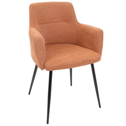 LumiSource Andrew Chairs, Black/Orange, Set Of 2 Chairs - Image 2