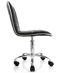 Elama Faux Leather Mid-Back Adjustable Rolling Task Chair, Black 2
