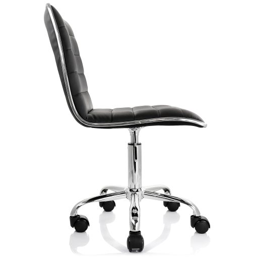 Elama Faux Leather Mid-Back Adjustable Rolling Task Chair, Black - Image 2