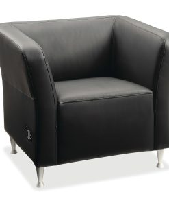 Lorell® Fuze Modular Bonded Leather Lounge Chair, Black
