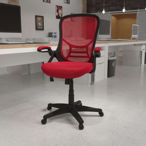 Flash Furniture Ergonomic Mesh High-Back Office Chair, Red - Image 2