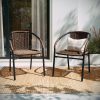 Boss Office Products Aaria Ergonomic Vinyl/Wood High-Back Chair, Black/Mahogany 3