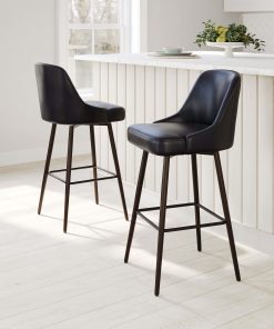 Zuo Keppel Swivel Barstool, Black/Bronze 2