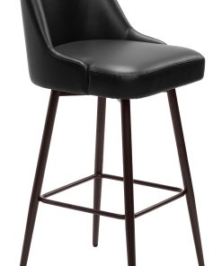 Zuo Keppel Swivel Barstool, Black/Bronze