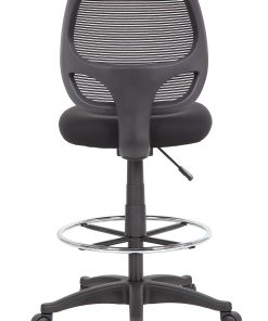 Boss Office Products Stand-Up Fabric Drafting Stool With Back, Gray/Black 2