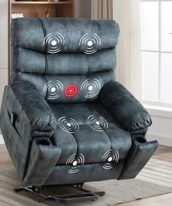 Bestier Microfiber Power Lift Recliner Accent Chair With 8-Point Vibration Massage Assistance, USB And Storage, Gray 2