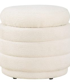 Office Star Cecil Storage Ottoman, 18-1/2”H x 20-1/4”W x 20-1/4”D, Snow