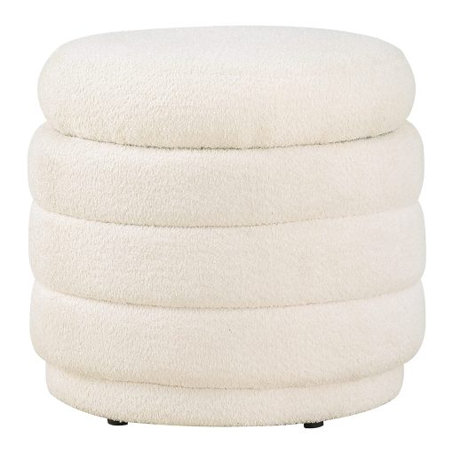 Office Star Cecil Storage Ottoman, 18-1/2”H x 20-1/4”W x 20-1/4”D, Snow