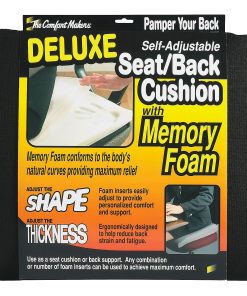 Master Memory-Foam Seat Cushion, 17″H x 17 1/2″W x 2 3/4″D, Black 2