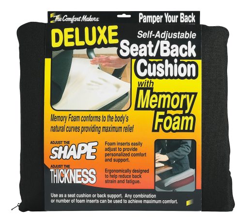 Master Memory-Foam Seat Cushion, 17"H x 17 1/2"W x 2 3/4"D, Black - Image 2