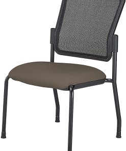 WorkPro® Spectrum Series Mesh/Vinyl Stacking Guest Chair with Antimicrobial Protection, Armless, Java, Set Of 2 Chairs, BIFMA Compliant 2