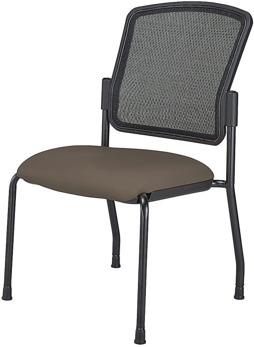WorkPro® Spectrum Series Mesh/Vinyl Stacking Guest Chair with Antimicrobial Protection, Armless, Java, Set Of 2 Chairs, BIFMA Compliant - Image 2
