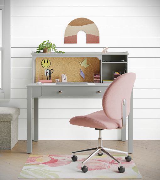 Realspace® Brigsley Fabric Low-Back Task Chair, Pink/Chrome - Image 2