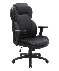 Office Star™ Ergonomic Leather High-Back Executive Office Chair, Flip, Black 2