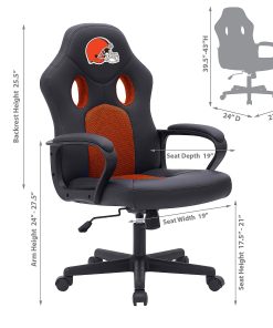 Imperial NFL Vision Faux Leather/Mesh High-Back Computer Gaming Chair, Cleveland Browns 2