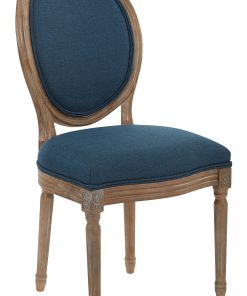 Ave Six Lillian Oval-Back Chair, Klein Azure/Light Brown