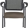 WorkPro® Spectrum Series Mesh/Vinyl Stacking Guest Chair With Antimicrobial Protection, With Arms, Java, Set Of 2 Chairs, BIFMA Compliant
