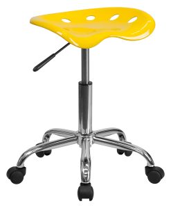 Flash Furniture Vibrant Tractor Seat Stool, Orange-Yellow/Chrome 2