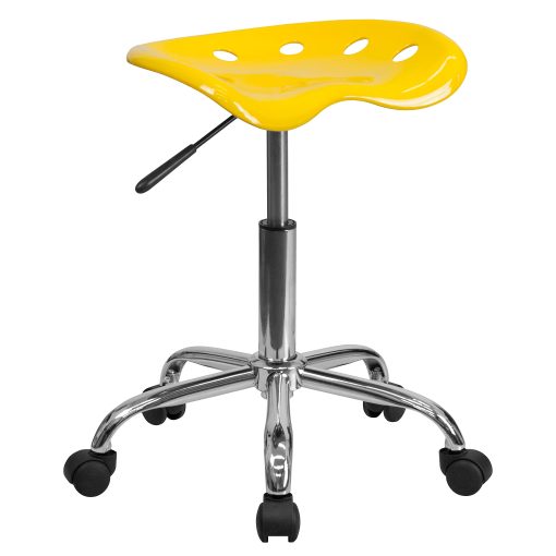 Flash Furniture Vibrant Tractor Seat Stool, Orange-Yellow/Chrome - Image 2