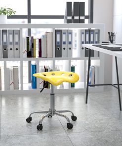 Flash Furniture Vibrant Tractor Seat Stool, Orange-Yellow/Chrome