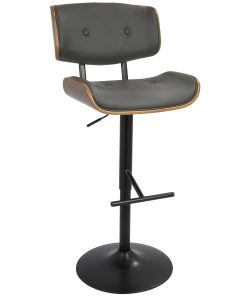 LumiSource Lombardi Bar Stool, Black/Gray 2